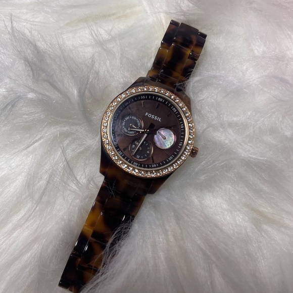 Fossil Faux Tortoise Shell Watch - Picture 1 of 1